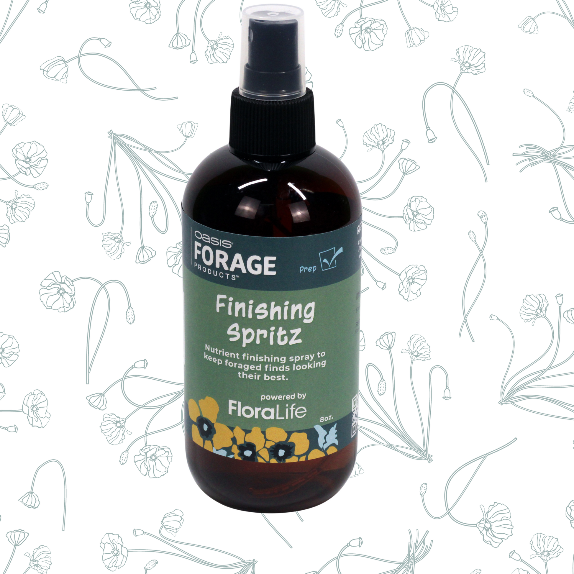 Finishing Spritz, a nutrient finishing spray to keep foraged find looking their best. Comes in an 8oz. Bottle